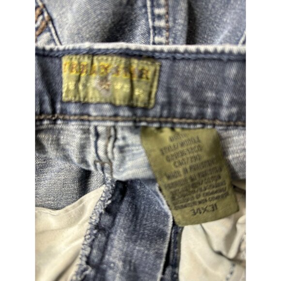 Urban Star Mens Size 34x31 Relaxed Fit Denim Jeans Mid Blue - Picture 4 of 4